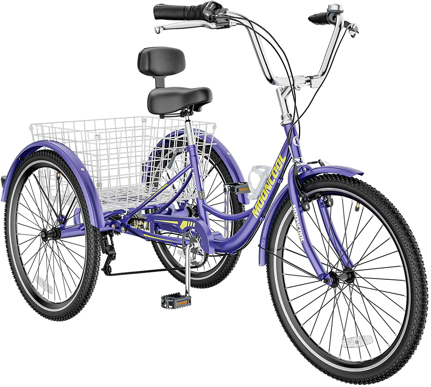 ABORON Adult 20/24/26 inch Tricycles with Big Basket, Adults 7 Speed Trikes 3 Wheel Bikes, Cruise Bike for Seniors, Women, Men for Recreation, Shopping, Multiple Colors