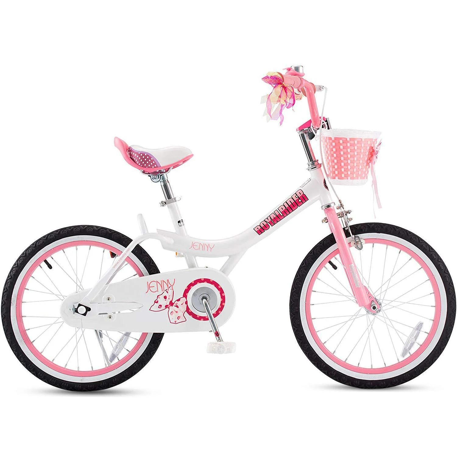 royalbaby kids girls bike bicycle with basket kickstand 18 inch jenny white