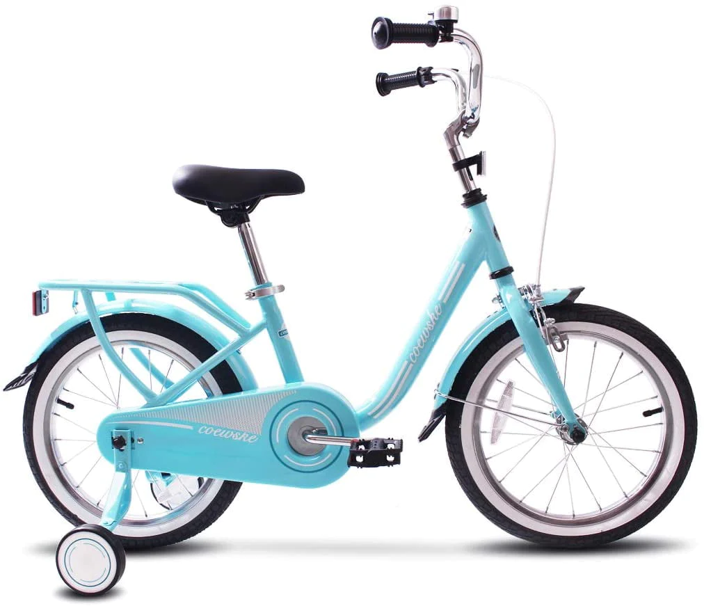Coewske Kids Bike 14 inch Boys Girls Bicycle with Training Wheels, Blue