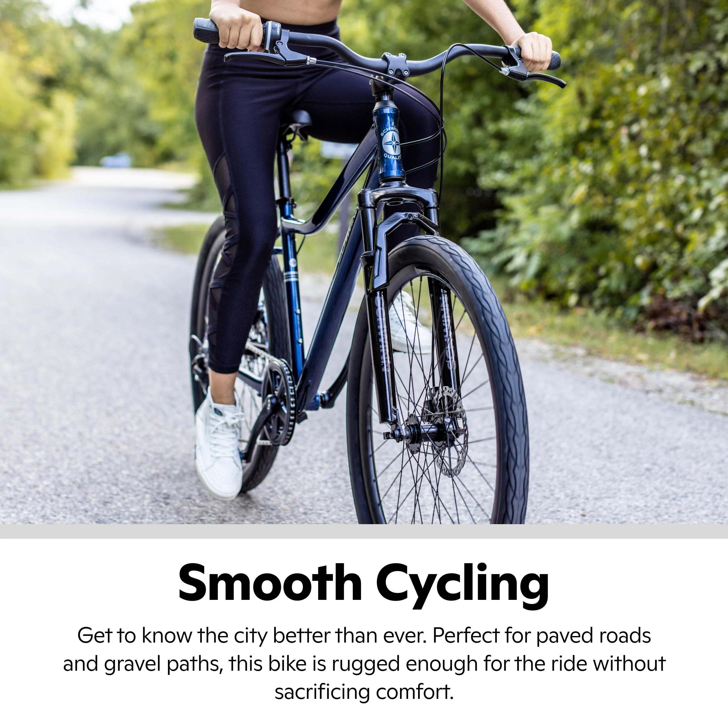 Schwinn Junction 27.5 inch Mens Hybrid Bike, 7 Speed Adult Bicycle, Navy