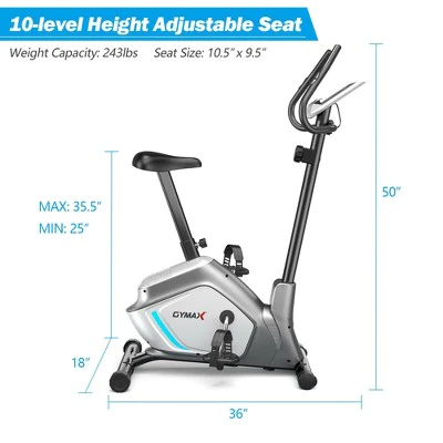 Costway Magnetic Exercise Bike Upright Cycling Bike w/ LCD Monitor & Pulse Sensor