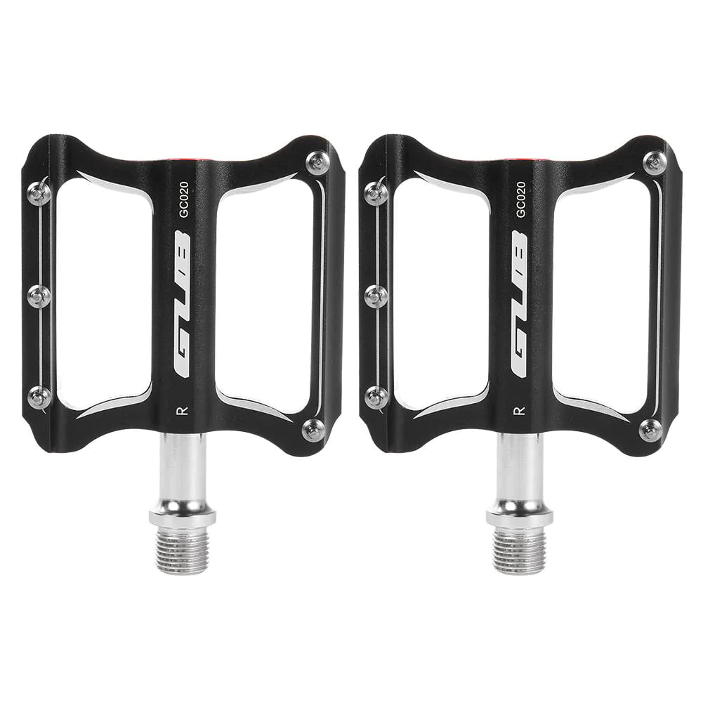 2pcs GUB GC020-DU Aluminum Alloy Folding Mountain Bike Baring Pedals(Black)