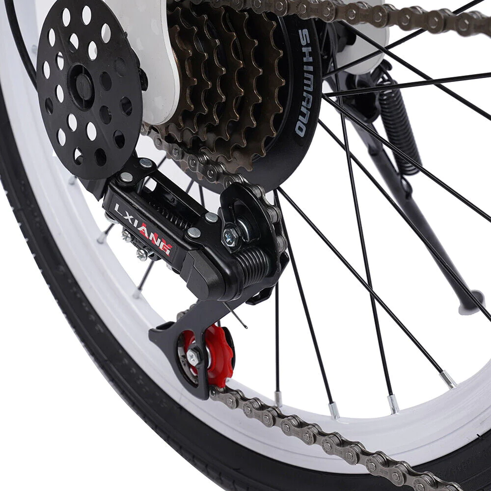 TFCFL 20-inch Folding Bike Bicycle 7 Speed Double V Brake Bike Cycling Carbon Steel