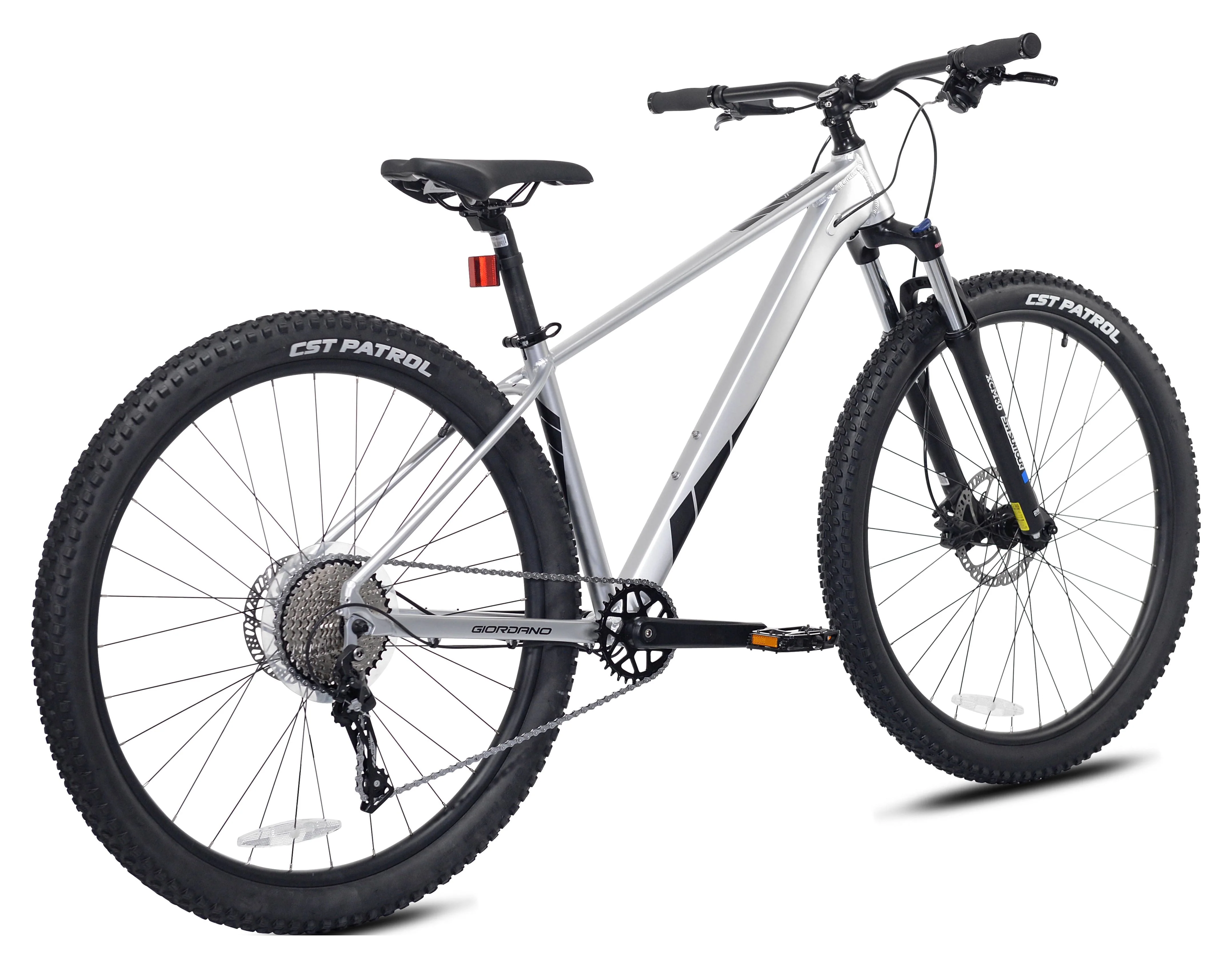 Giordano 29-inch Men's Valor Mountain Bike, Front Suspension, 10 Speeds, Silver