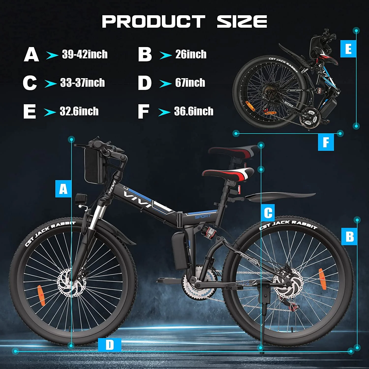 Vivi Electric Bike for Adults 26