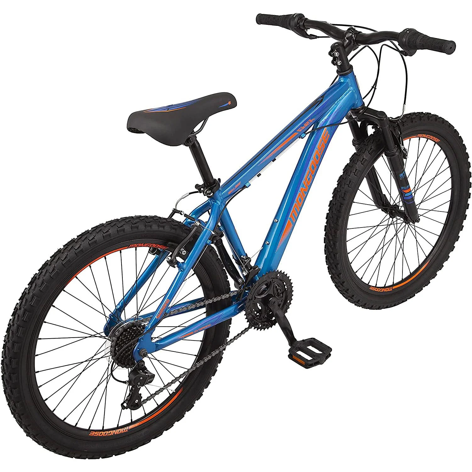 Mongoose Boys' Flatrock 24 in Mountain Bike, Blue