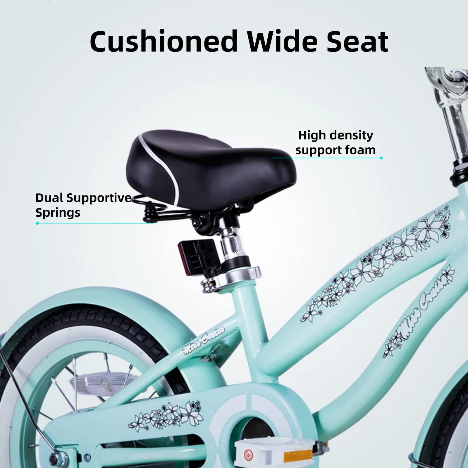 joystar 12 inch kids bike with training wheels for ages 2-4 years old girls bike toddler bike beach cruiser kids bicycle gree