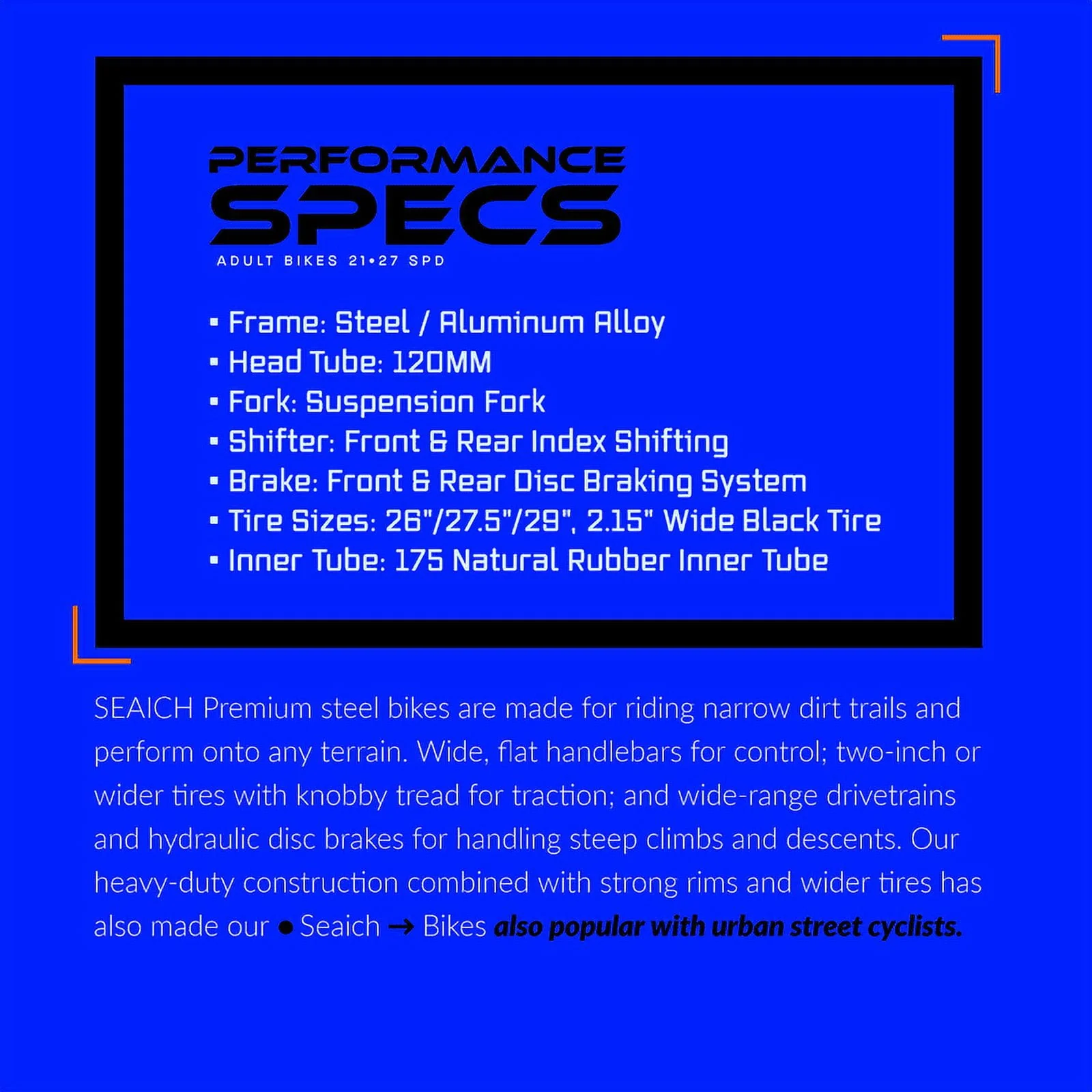 Adult Blue Black Bike SEAICH AMR 29