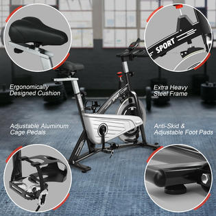 Gymax 30Lbs Stationary Training Bike Exercising Spinning Bicycle W/Monitor Gym