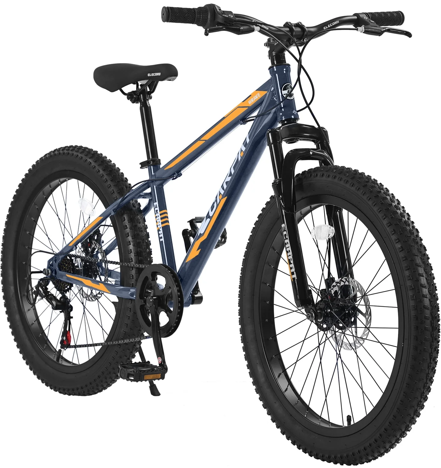 24 inch Mountain Bike with Fat Tires, Kids Bike with Disc Brakes & Suspension