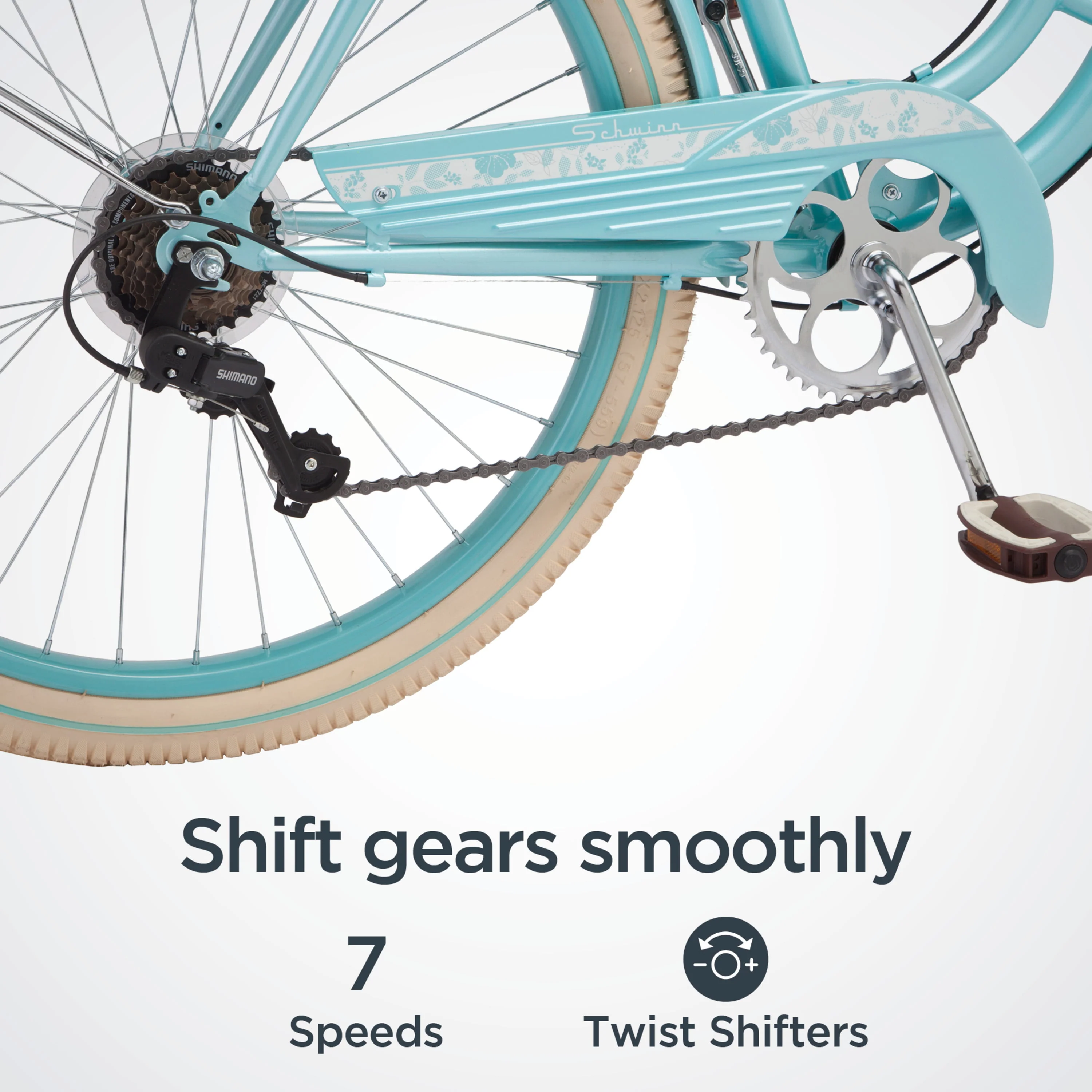 Cabo Cruiser Bike, 26-inch wheels, vintage-style womens frame, blue