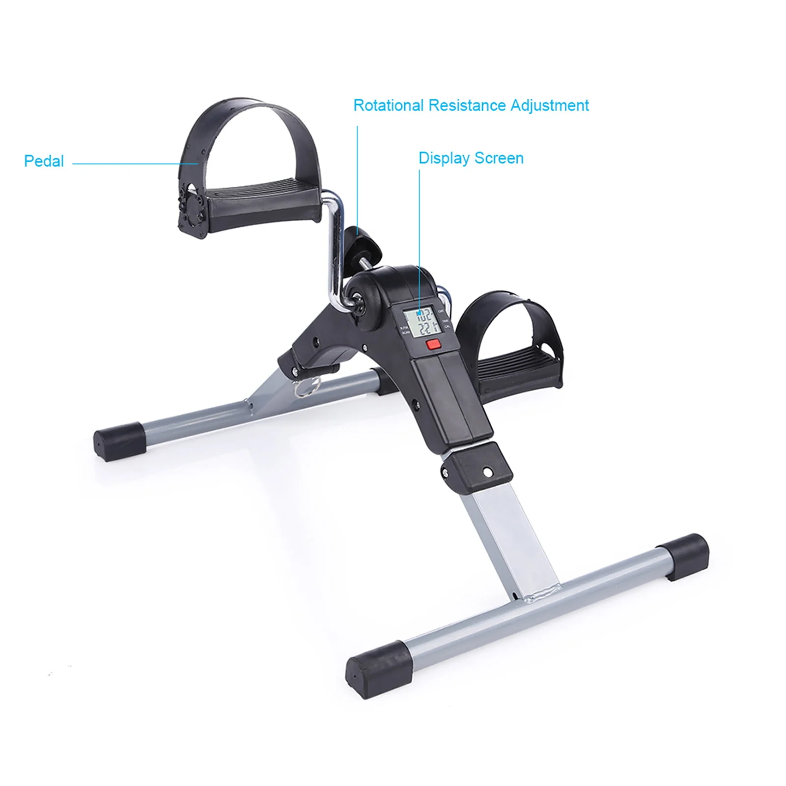 Himaly Pedal Exerciser, Folding Mini Trainer Bikes, Under Desk Exercise Bicycles, Holds 240 lbs