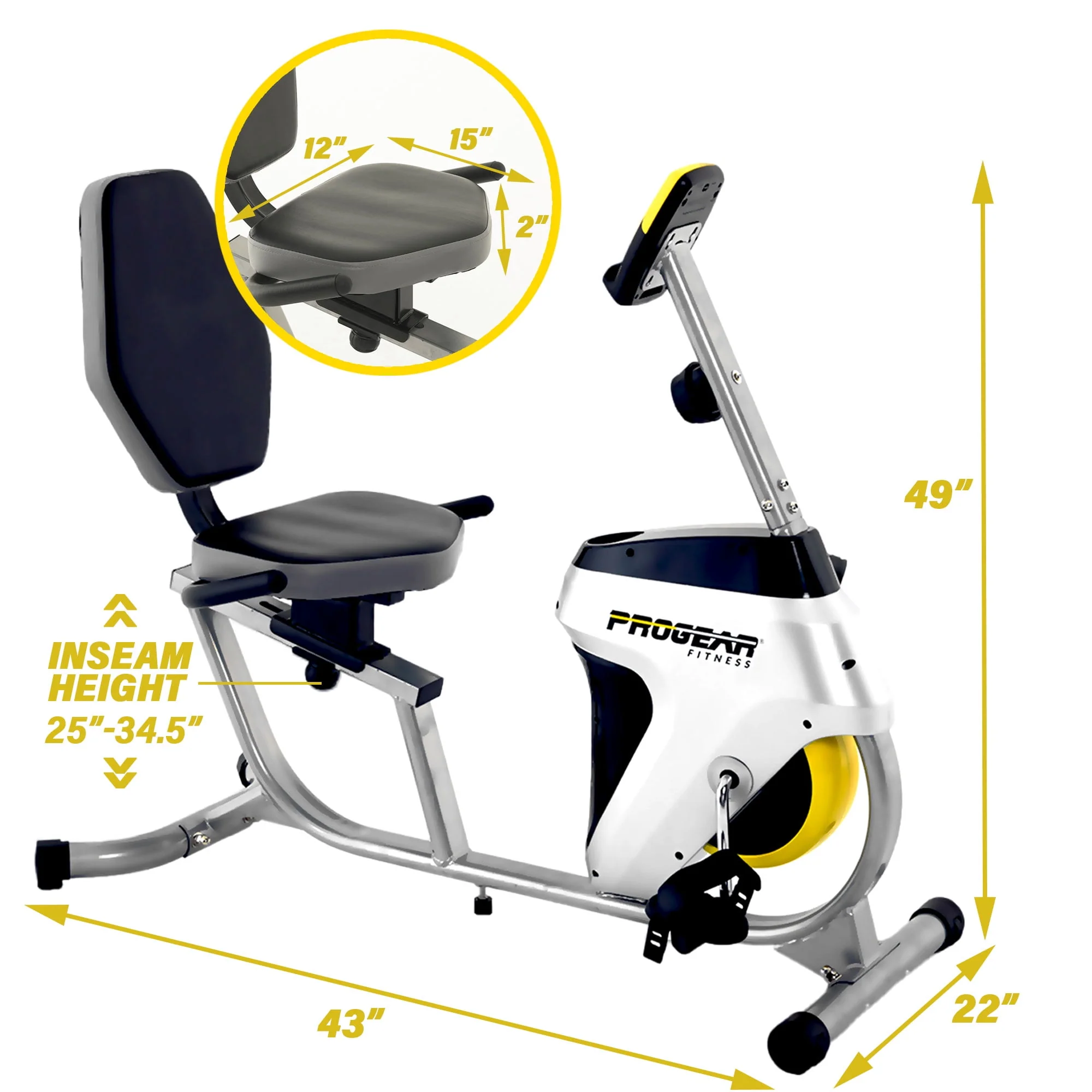 Progear Recumbent Exercise Bike Magnetic Tension 