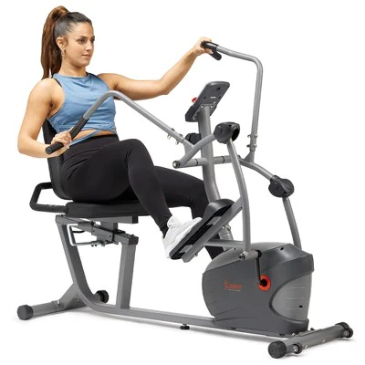 Sunny Health & Fitness Performance Interactive Series Recumbent Elliptical Exercise Bike