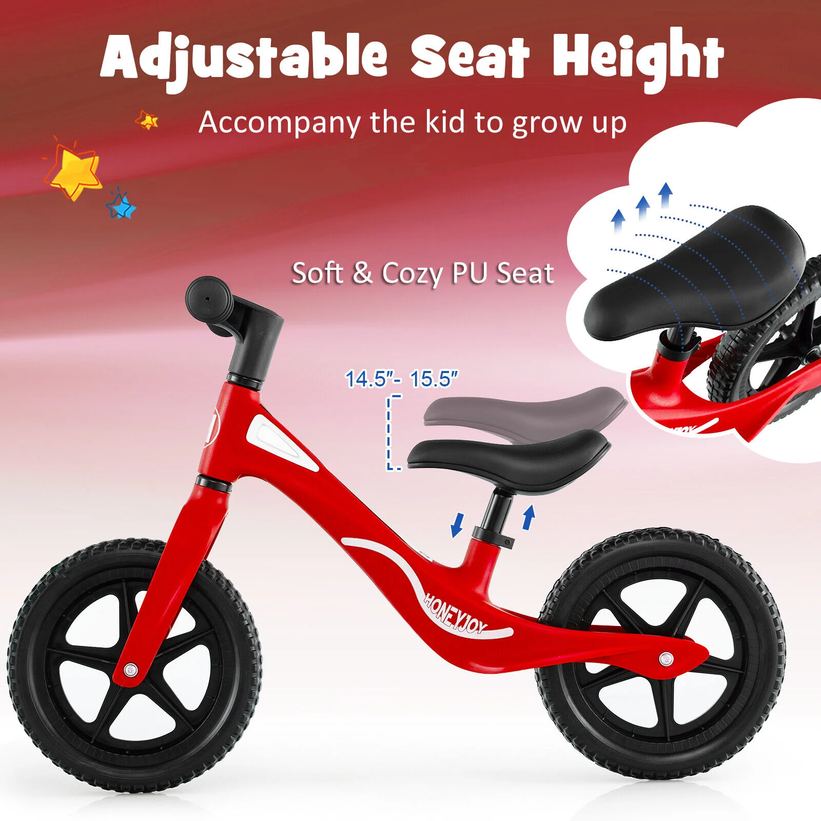 Great Choice Products Kids Balance Bike, Lightweight Toddler Bicycle With Rotatable Handlebar