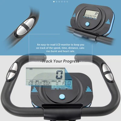 Folding Exercise Bike with 10-Level Adjustable Resistance, Arm Bands and Backrest-ModernLuxe