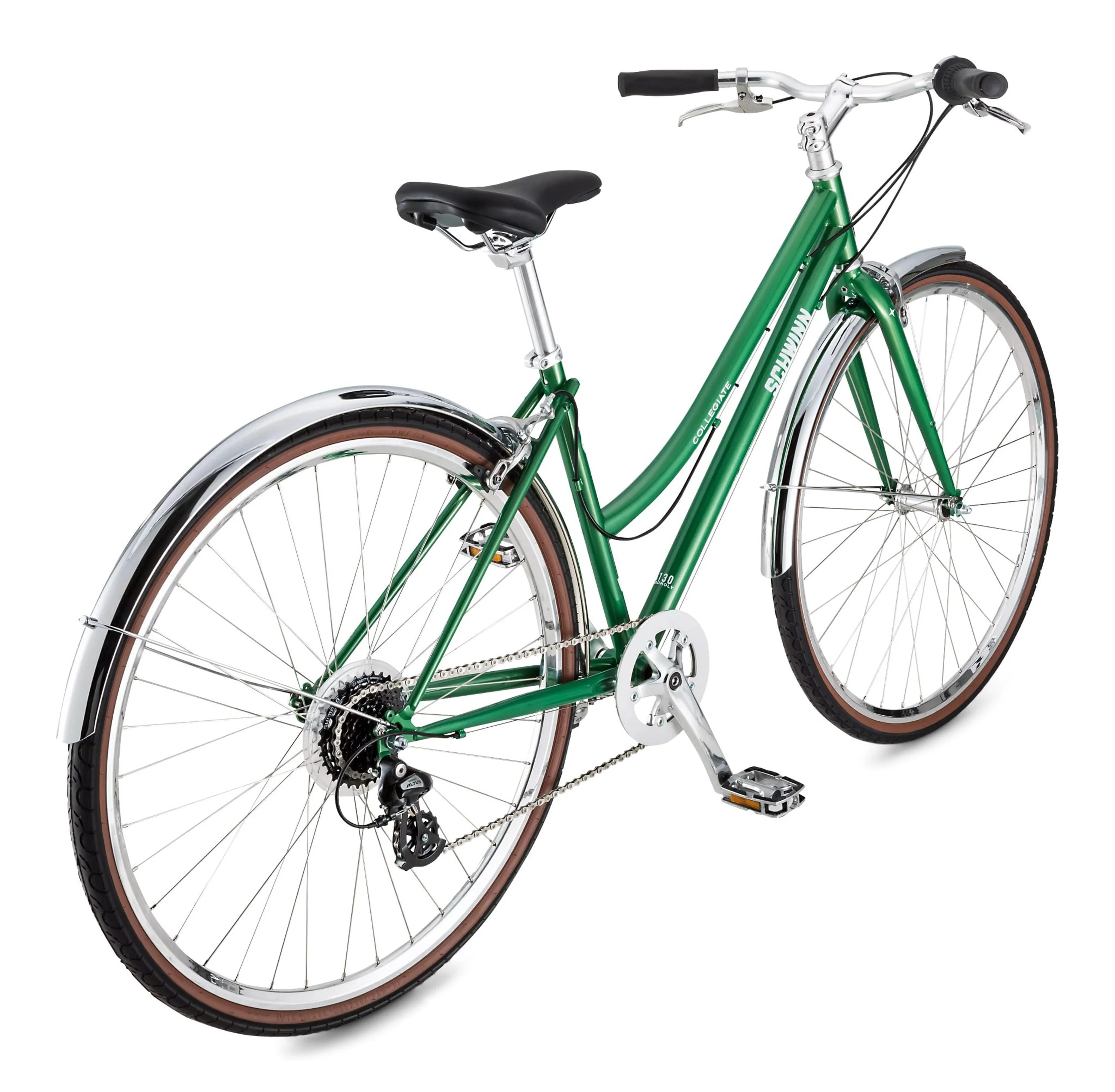 Schwinn Collegiate Adult Hybrid Bike, 8 speeds, 700c wheels, women’s 19 inch frame, medium, large