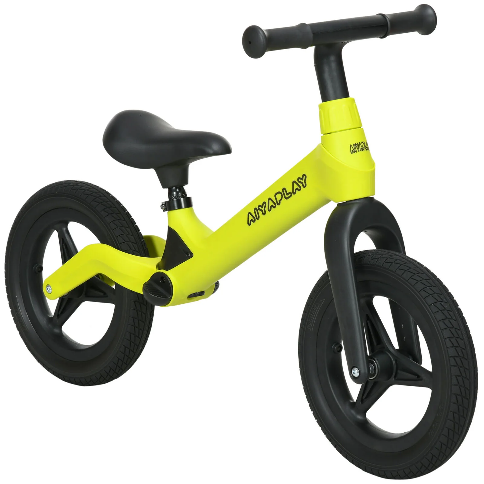 AIYAPLAY 12" Baby Balance Bike w/ Adjustable Seat and Handlebar - Green