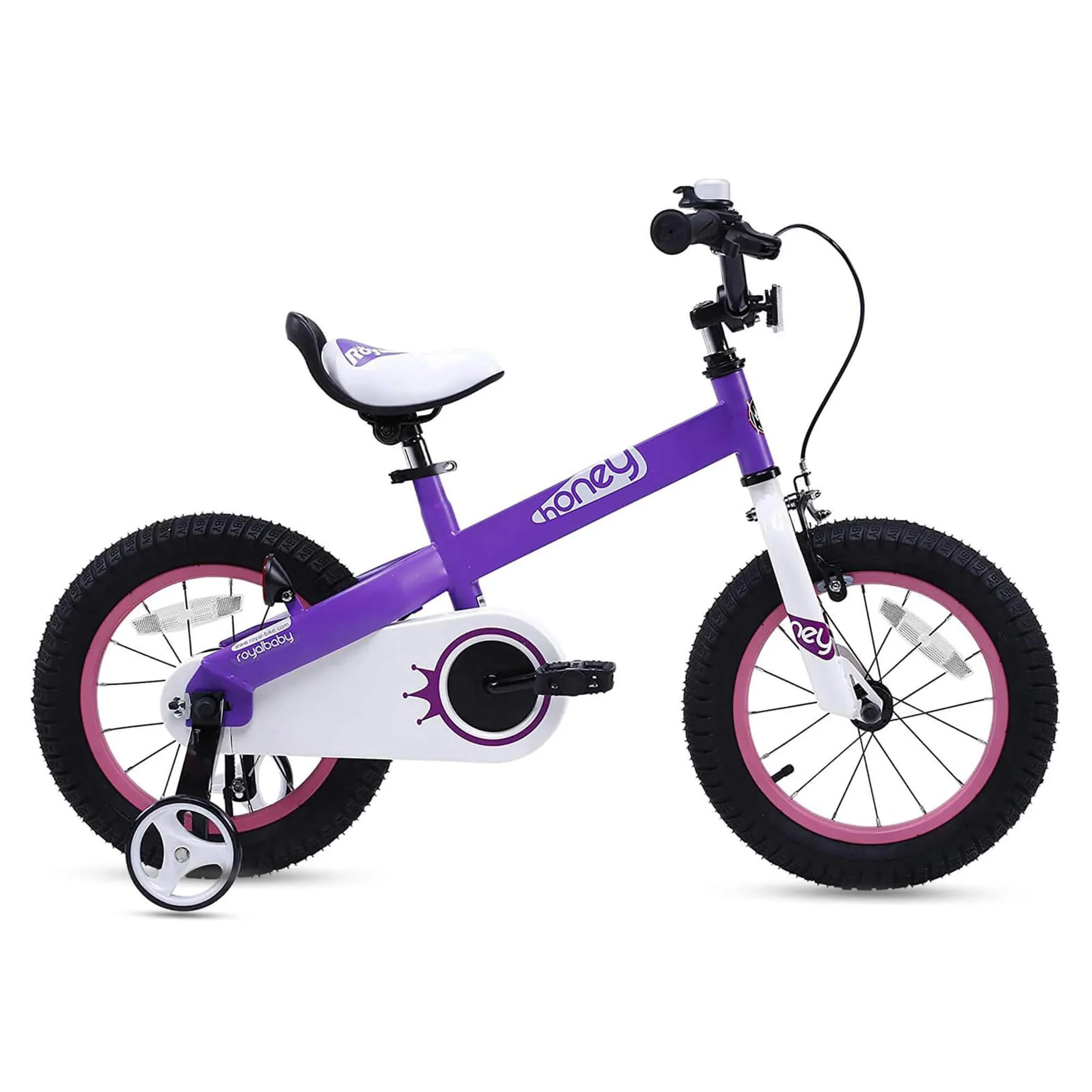 royalbaby honey boys girls kids bike bicycles with training wheels kickstand child bicycle 16 inch purple