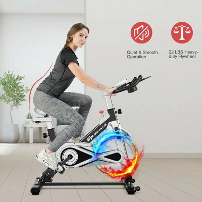 Costway Indoor Stationary Exercise Cycle Bike Bicycle Workout w/ Large Holder Black