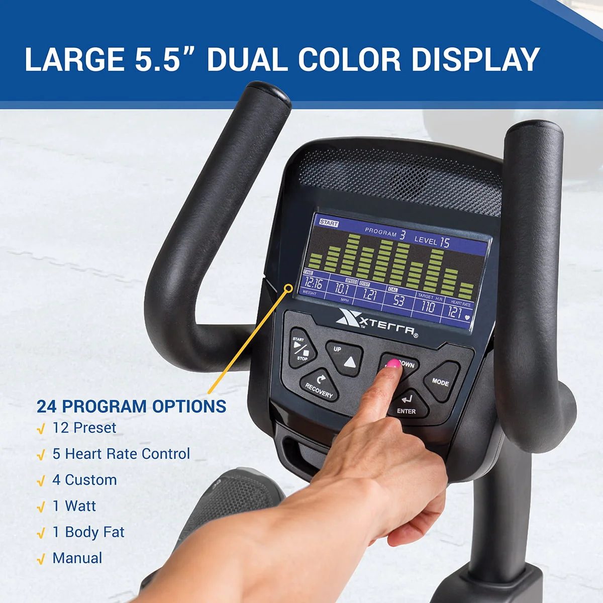 XTERRA SB2.5 Recumbent Exercise Bike with 24 Magnetic Resistance Levels