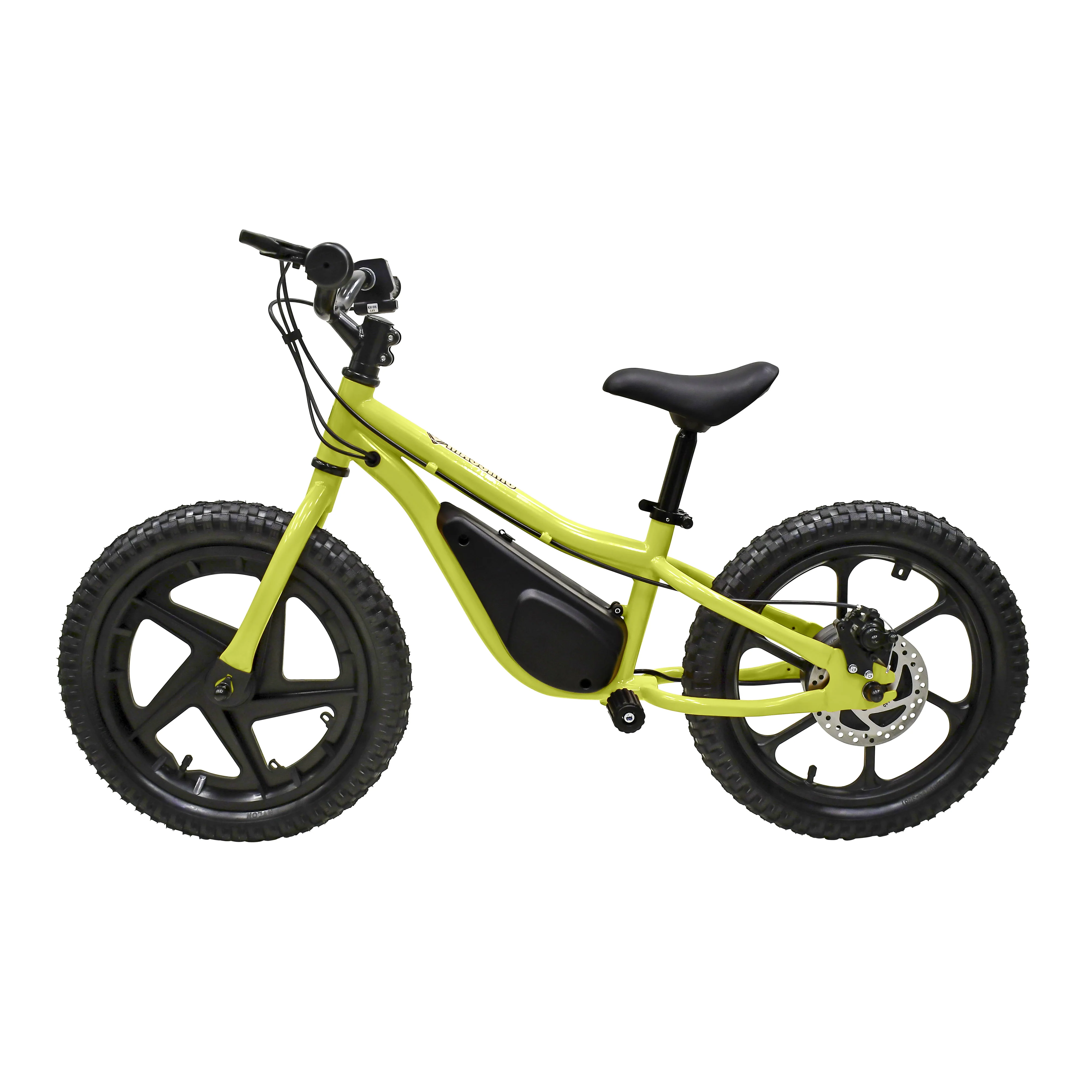 Massimo E13 24V Electric Balance Bike Bicycle | Seat Height 18in - 22in Battery Powered Ages 5 & Up (Yellow)