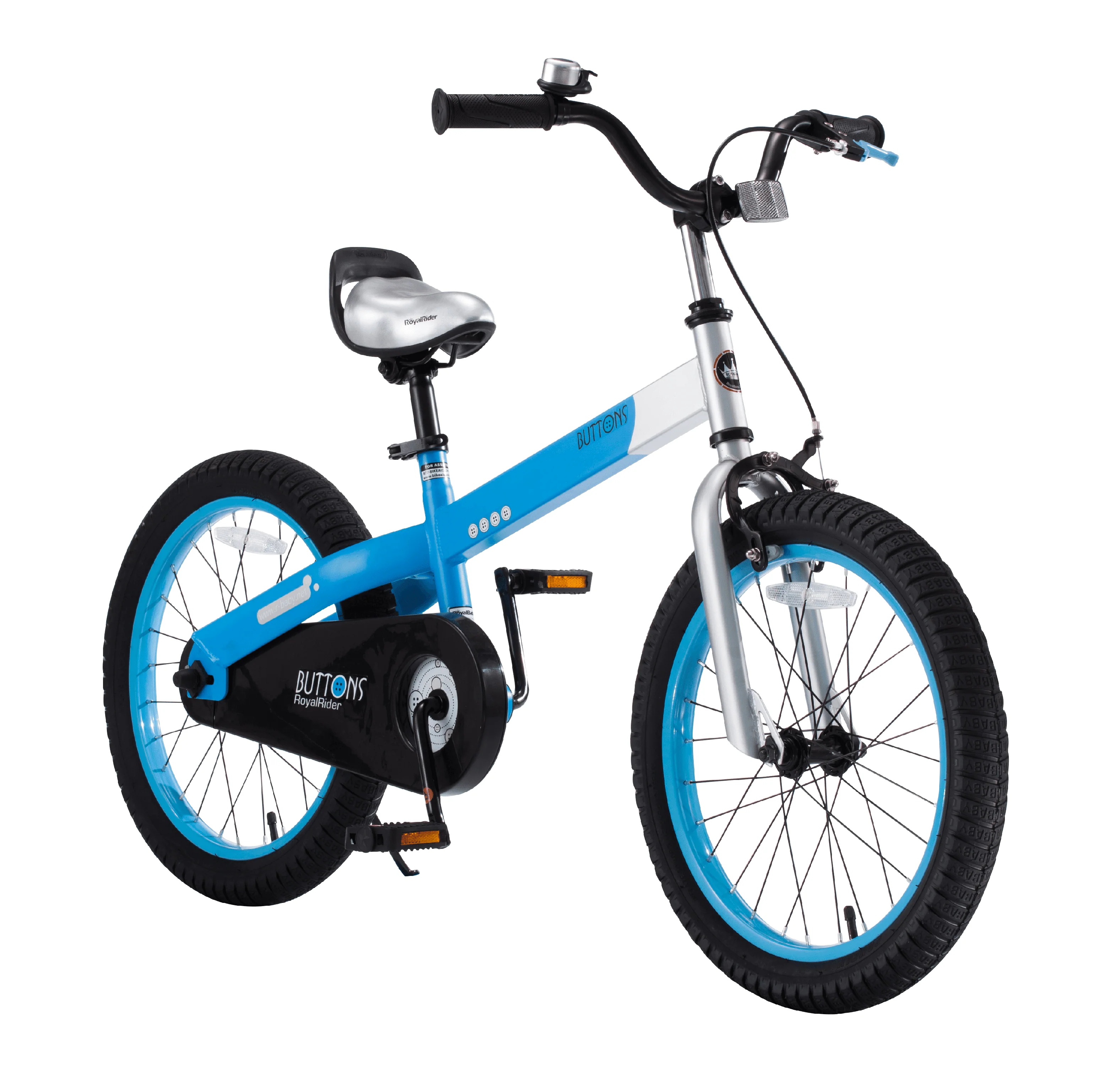 RoyalBaby Buttons 18 inch Kid's Bicycle Matte Blue With Kickstand