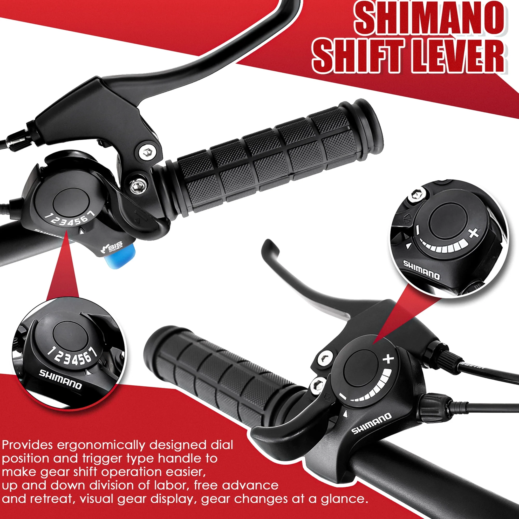 26 inch 21-Speed Mountain Bicycle Dual Disc Brakes Mountain Bicycle City Bicycle/CTB Outroad Mountain Bike (Black and White)