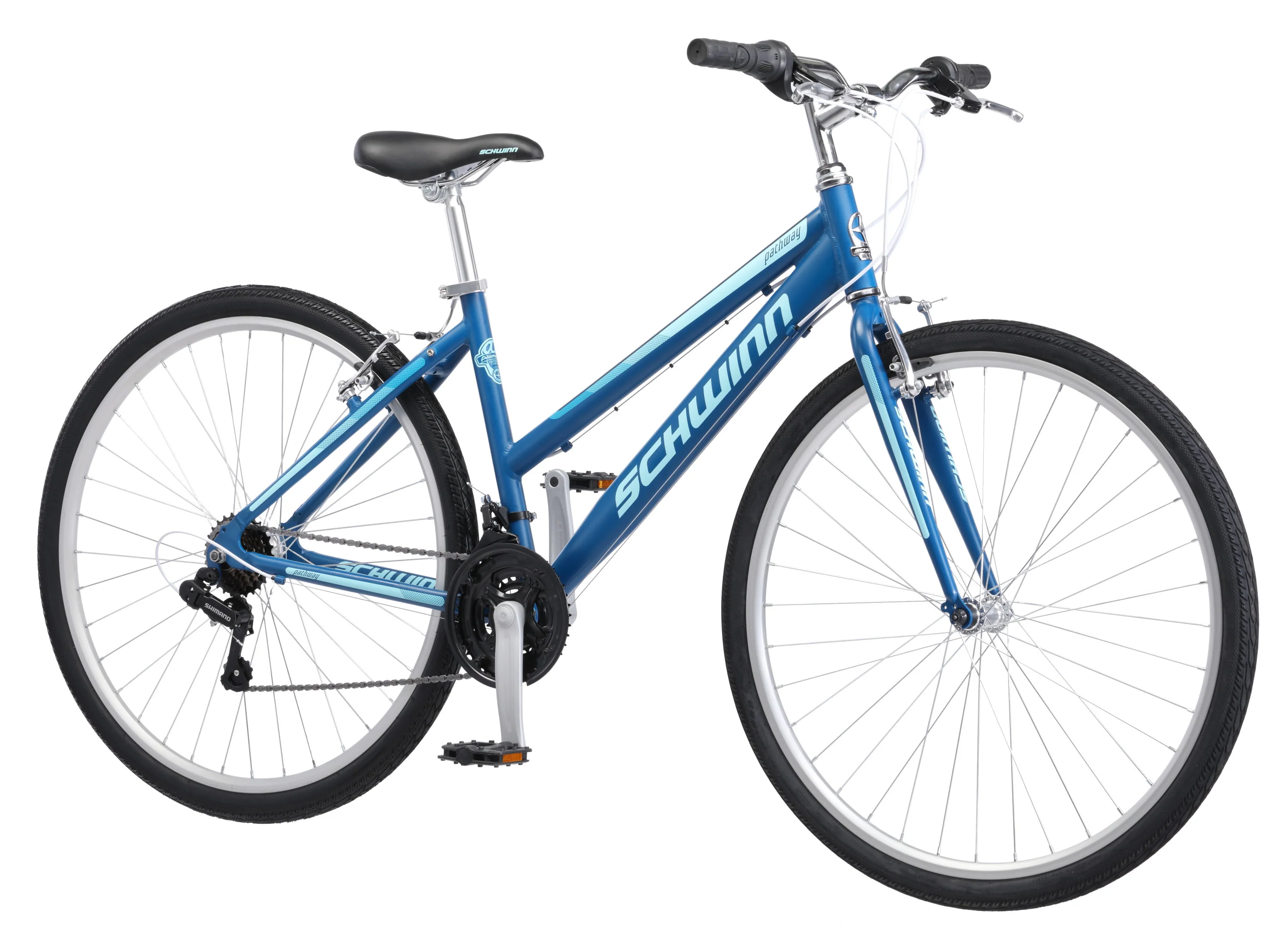 Pathway Multi-Use Bike, 700c wheels, 18 speeds, womens frame, blue, 28 inch wheel size, hybrid