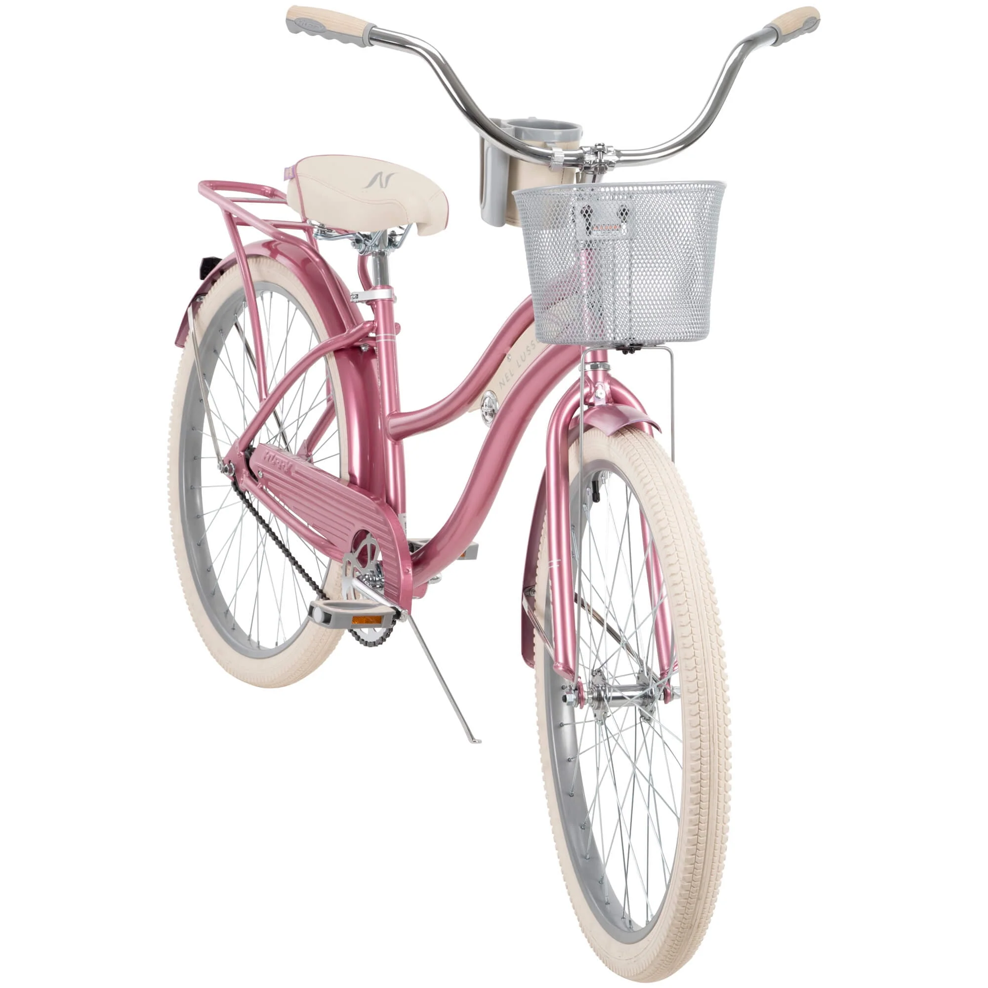 26 In. Nel Lusso Women's Beach Cruiser Bike, Pink Taffeta
