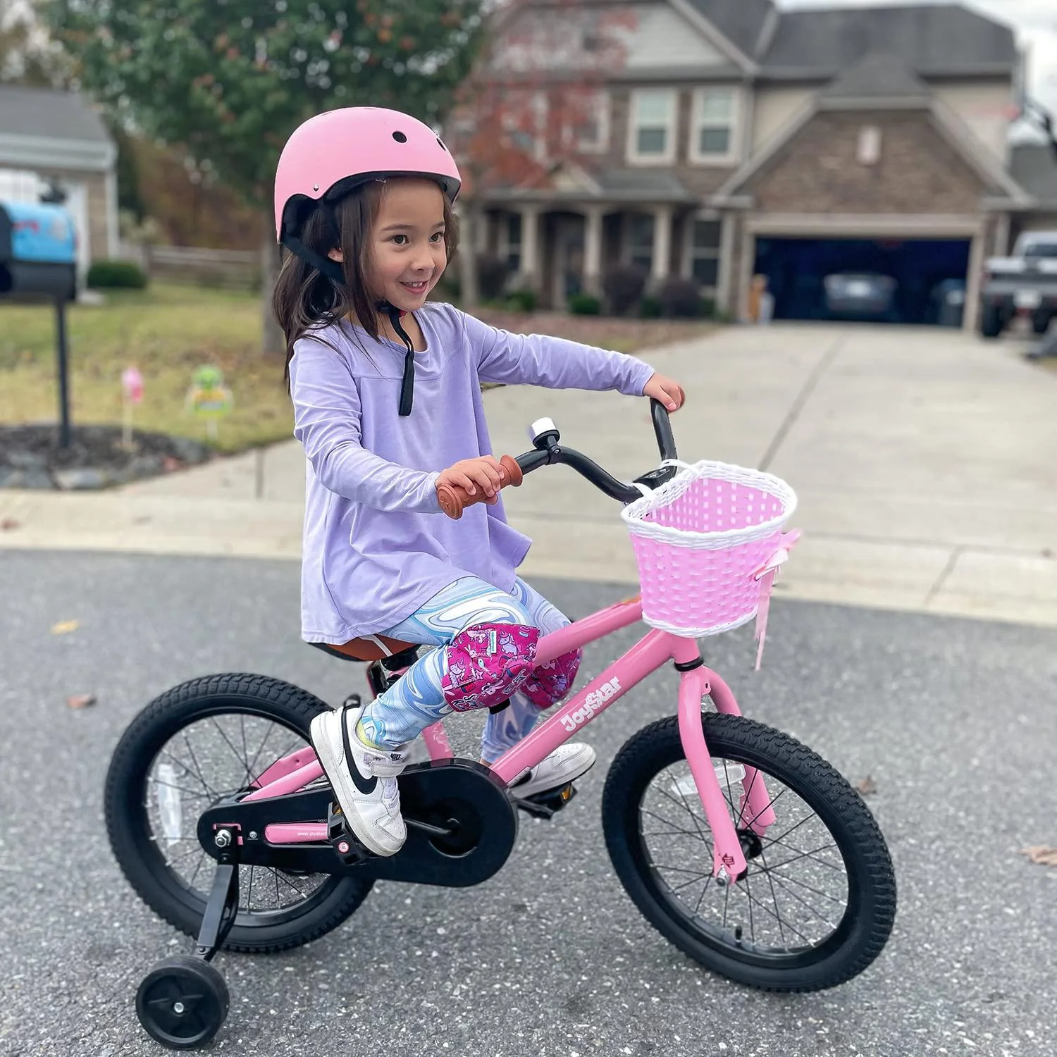 joystar 12 inch kids bike for girls 2 3 4 years old girls bicycle with training wheels toddlers bikes age 2-4 with foot brake