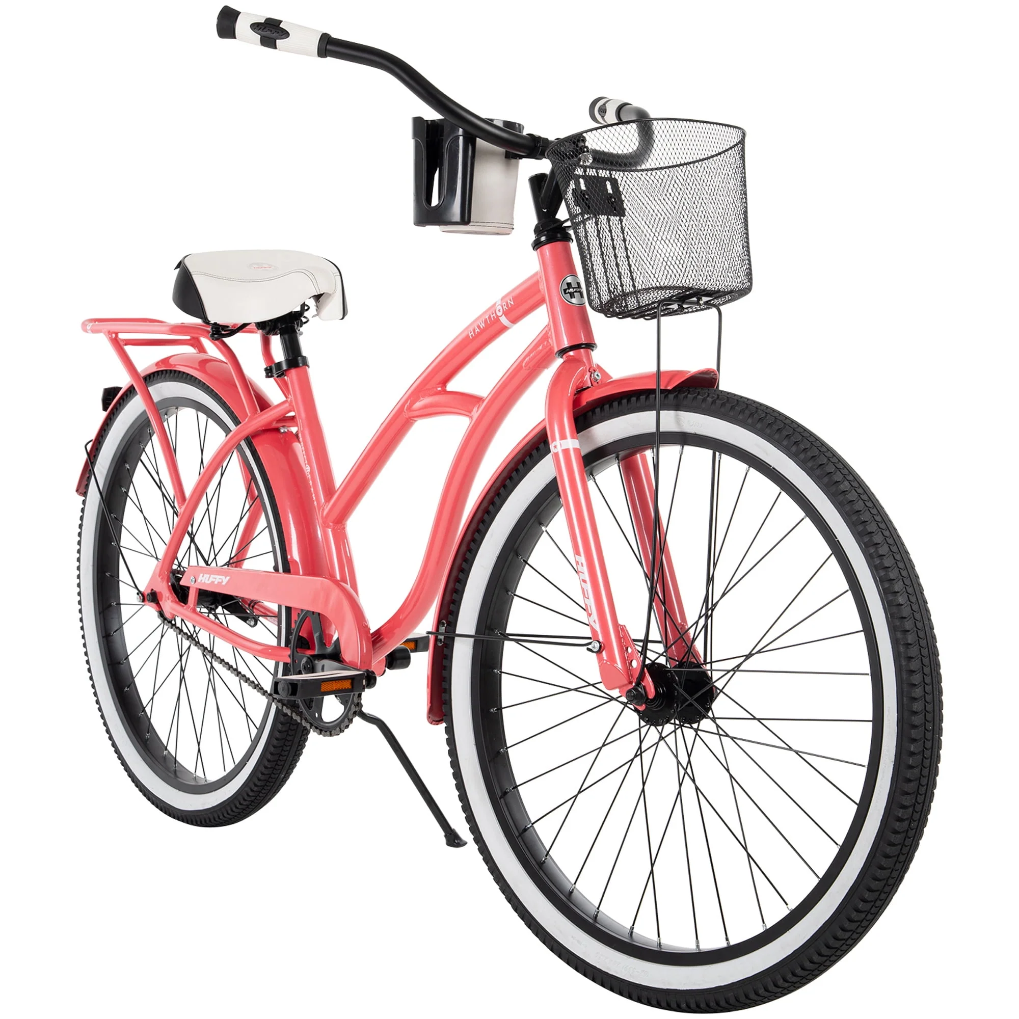 Huffy Hawthorn 26-inch Cruiser Bike for Women, Coral Pink