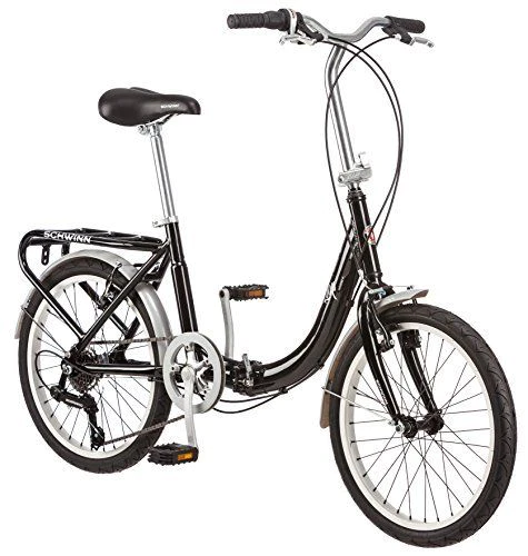 Schwinn Loop 7 Speed FOLDING BICYCLE, 20 Inch City Cycling FOLDING BIKE, Black