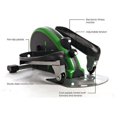 Stamina Inmotion E1000 Compact Lower Body Cardio Workout Strider Elliptical Machine with Exercise Display Tracker and Fitness App, Green