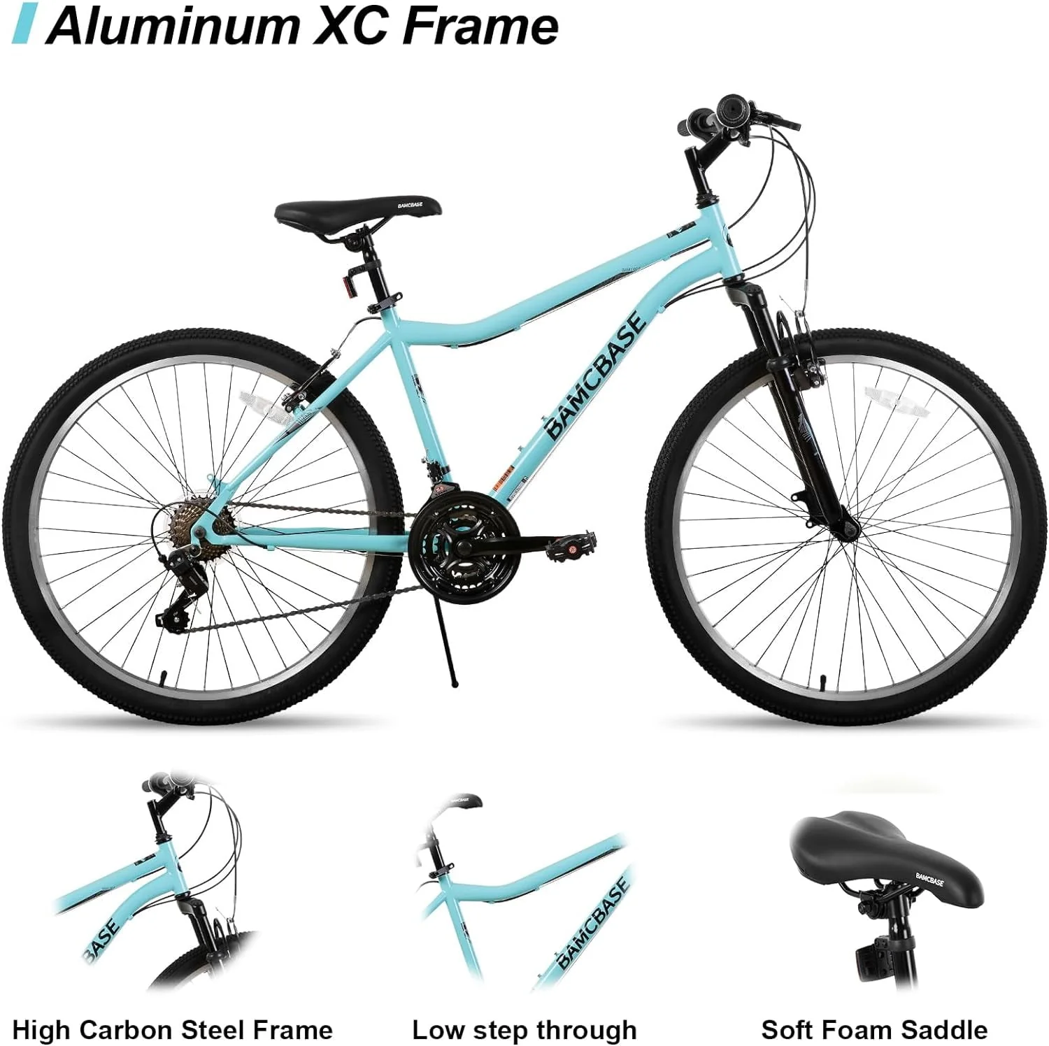 Hiland Women 26 Inch Mountain Bike, Mens and Womens Bicycle with 21 Speed, High-Carbon Steel Frame Mountain Bicycle, Sport MTB for Men Adult