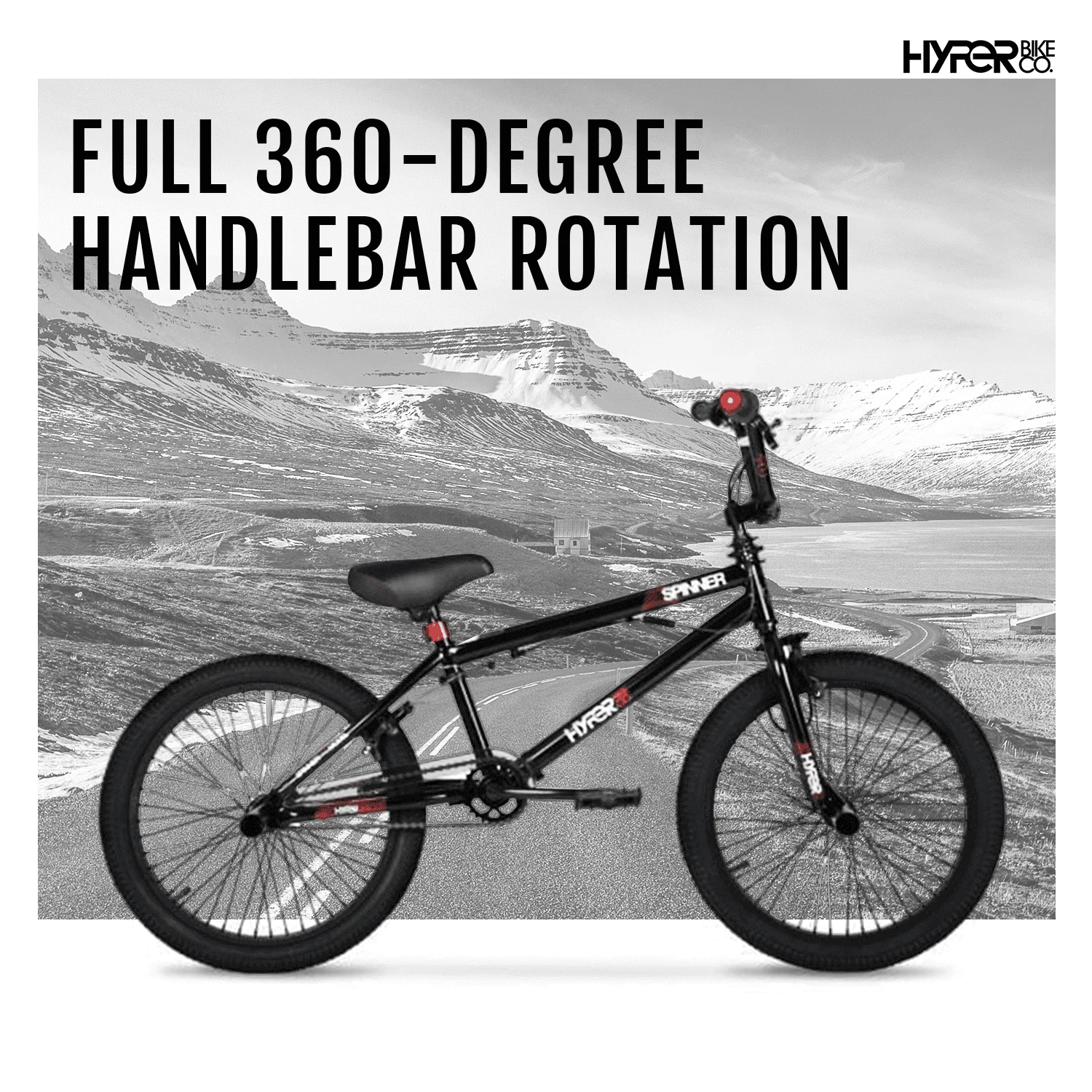 Bicycle 20 In. Boys Spinner BMX Bike, Kids, Black