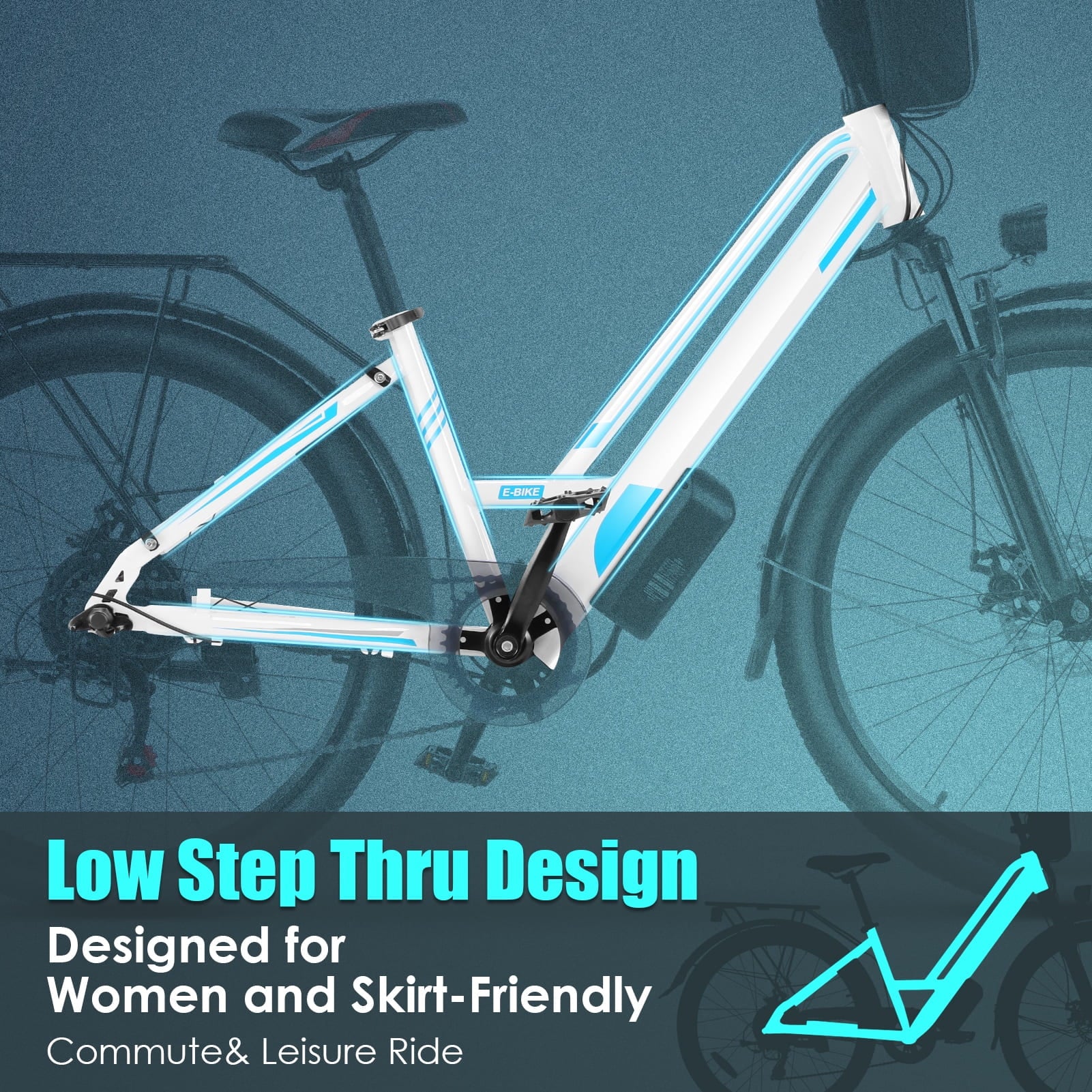 Elifine 500W Electric Bike for Adults, 26