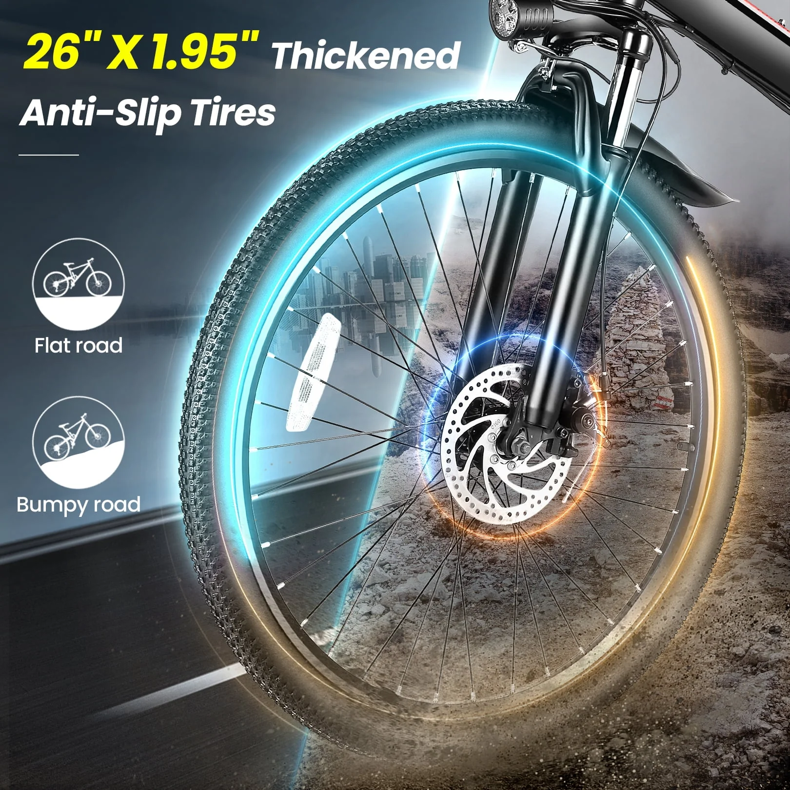 Gocio Adult Electric Bicycles Foldable Ebike, 500W 26