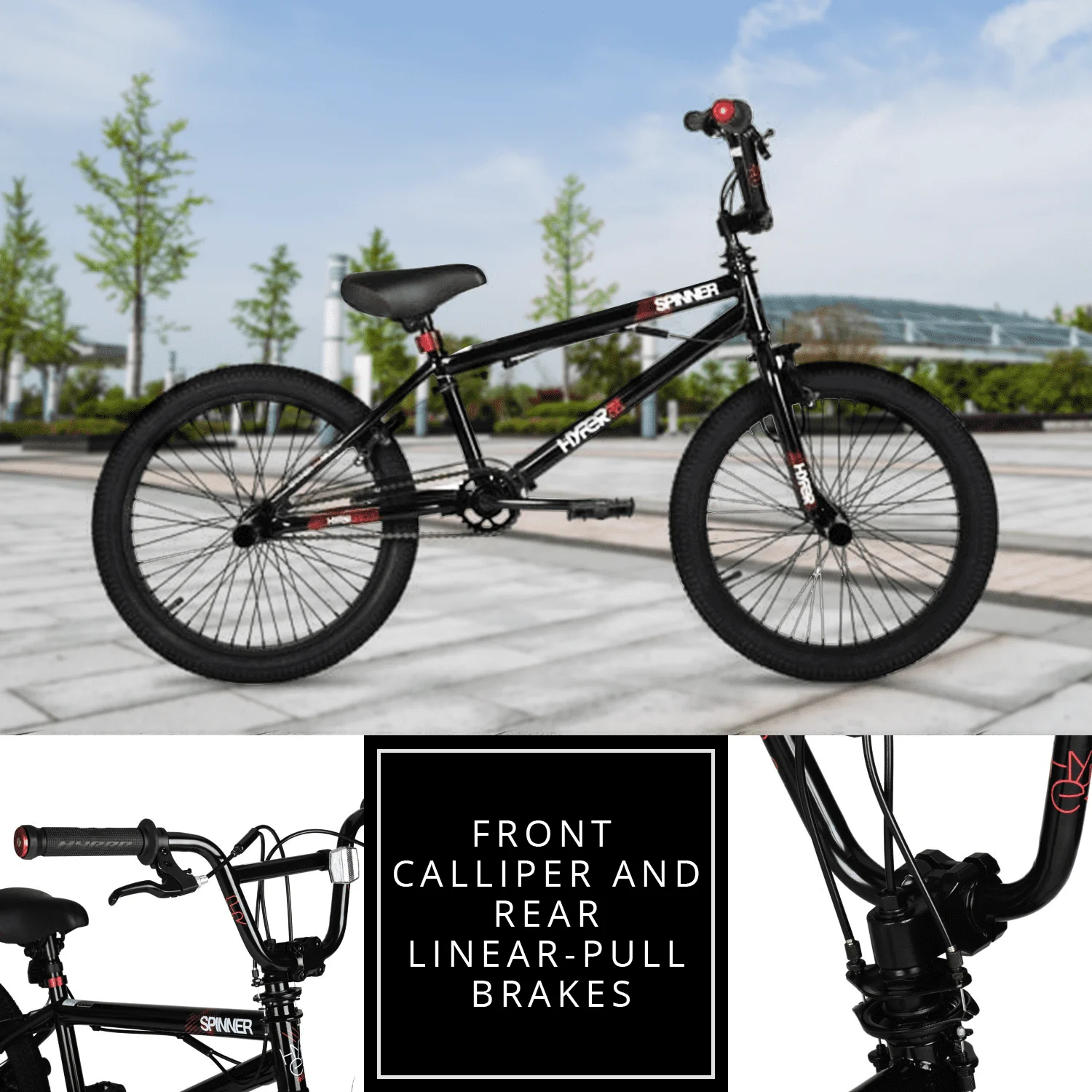 Bicycle 20 In. Boys Spinner BMX Bike, Kids, Black