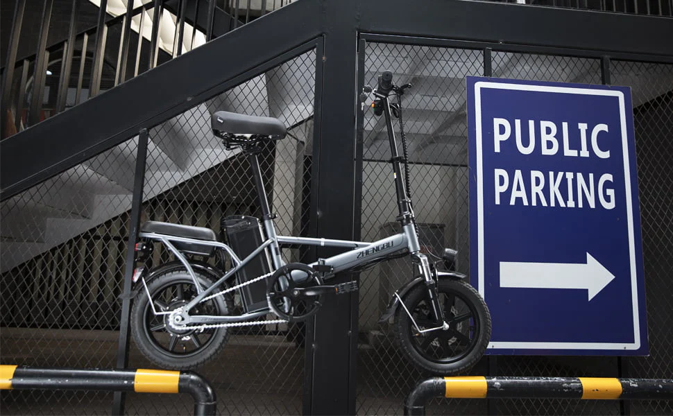 Folding Electric Bike,500W 48V 18AH Battery,19 MPH Electric City Road Bicycle,Grey