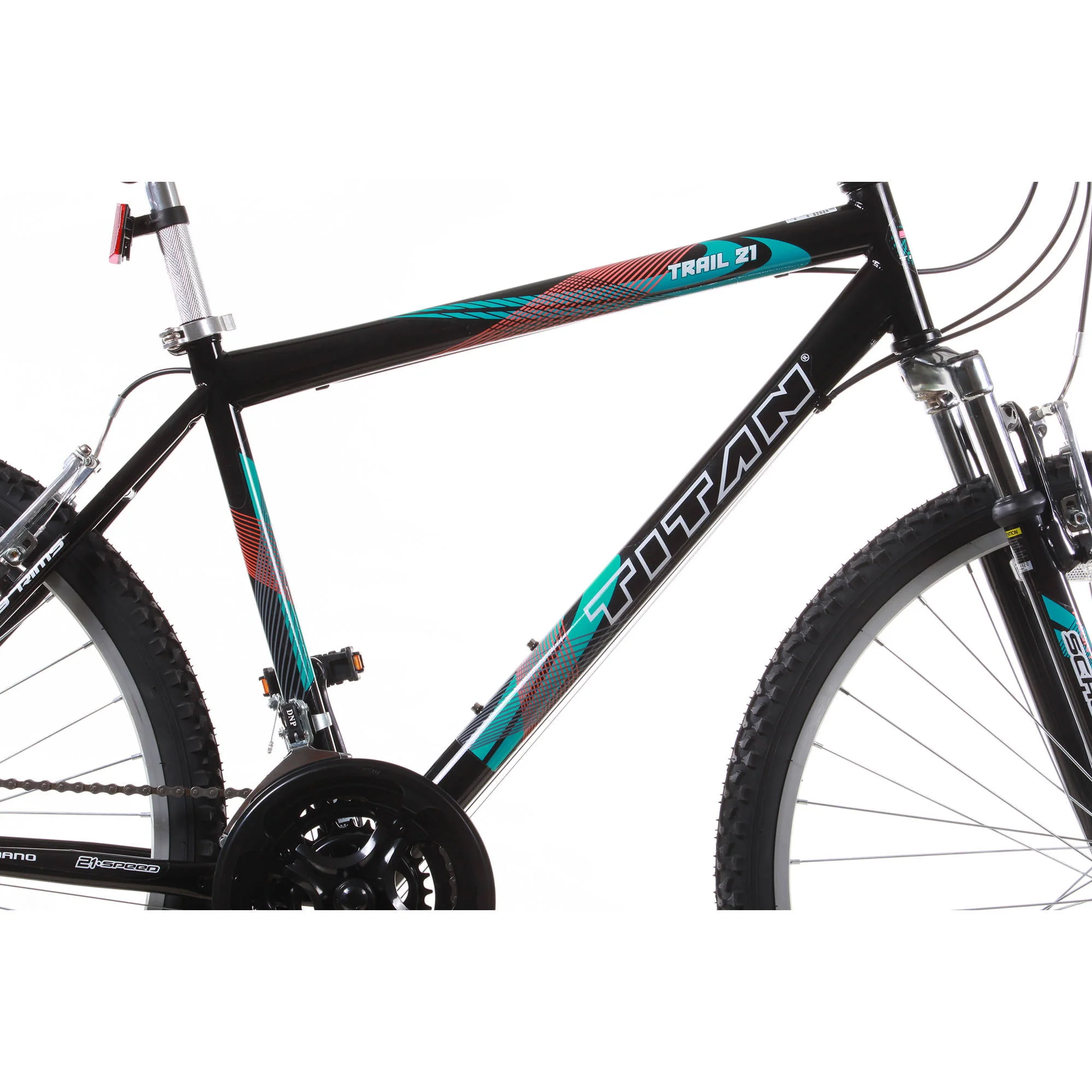 TITAN Trail 21-Speed Suspension Men's Mountain Bike, Black