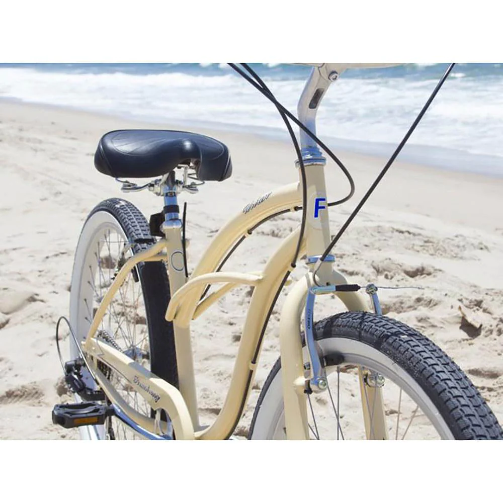 Firmstrong Urban Lady 7 Gear Speed Women's 26 Inch Beach Cruiser Bike, Vanilla