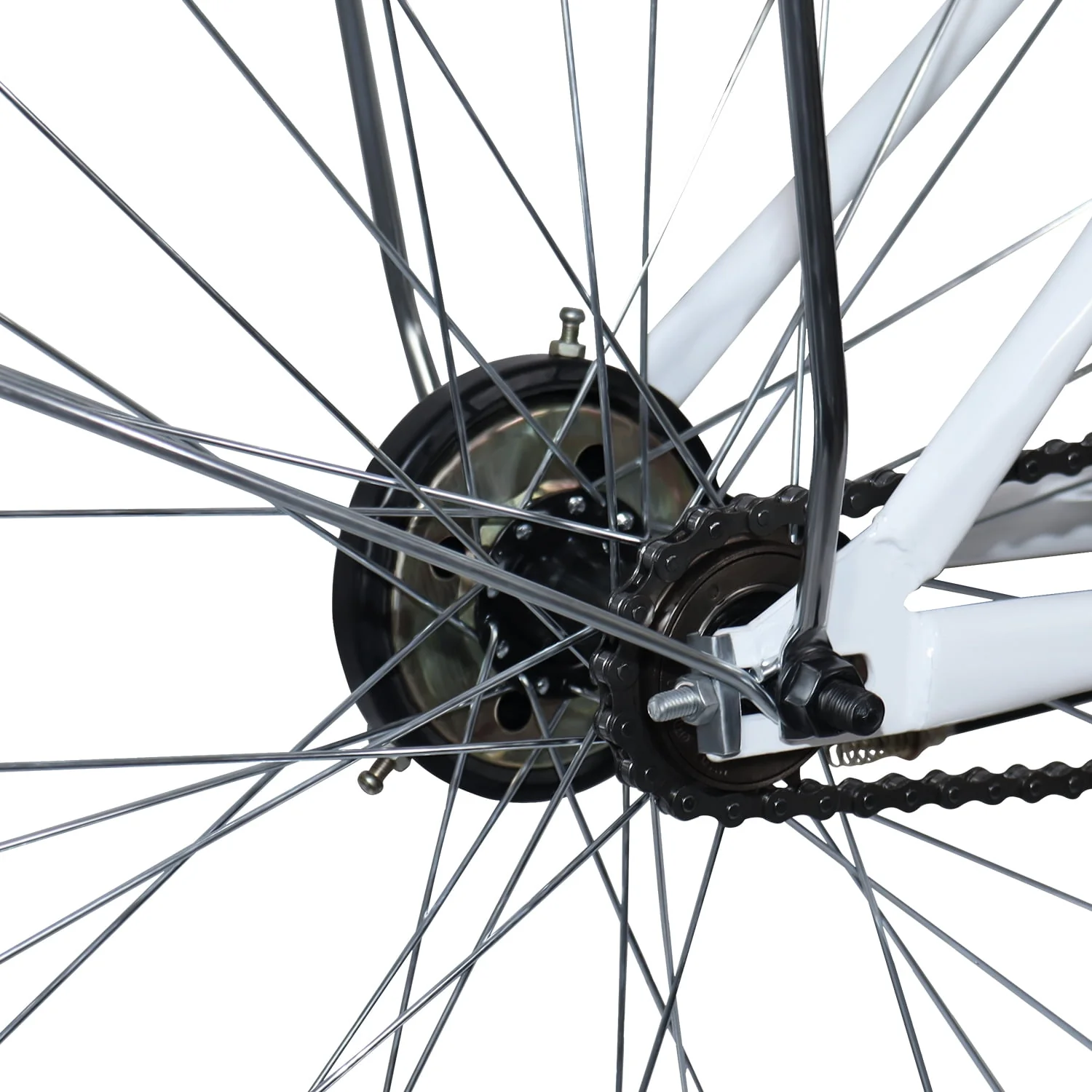 26 Inch Women Bike, Classic Bicycle Retro Bicycle, Cruiser Bike, White