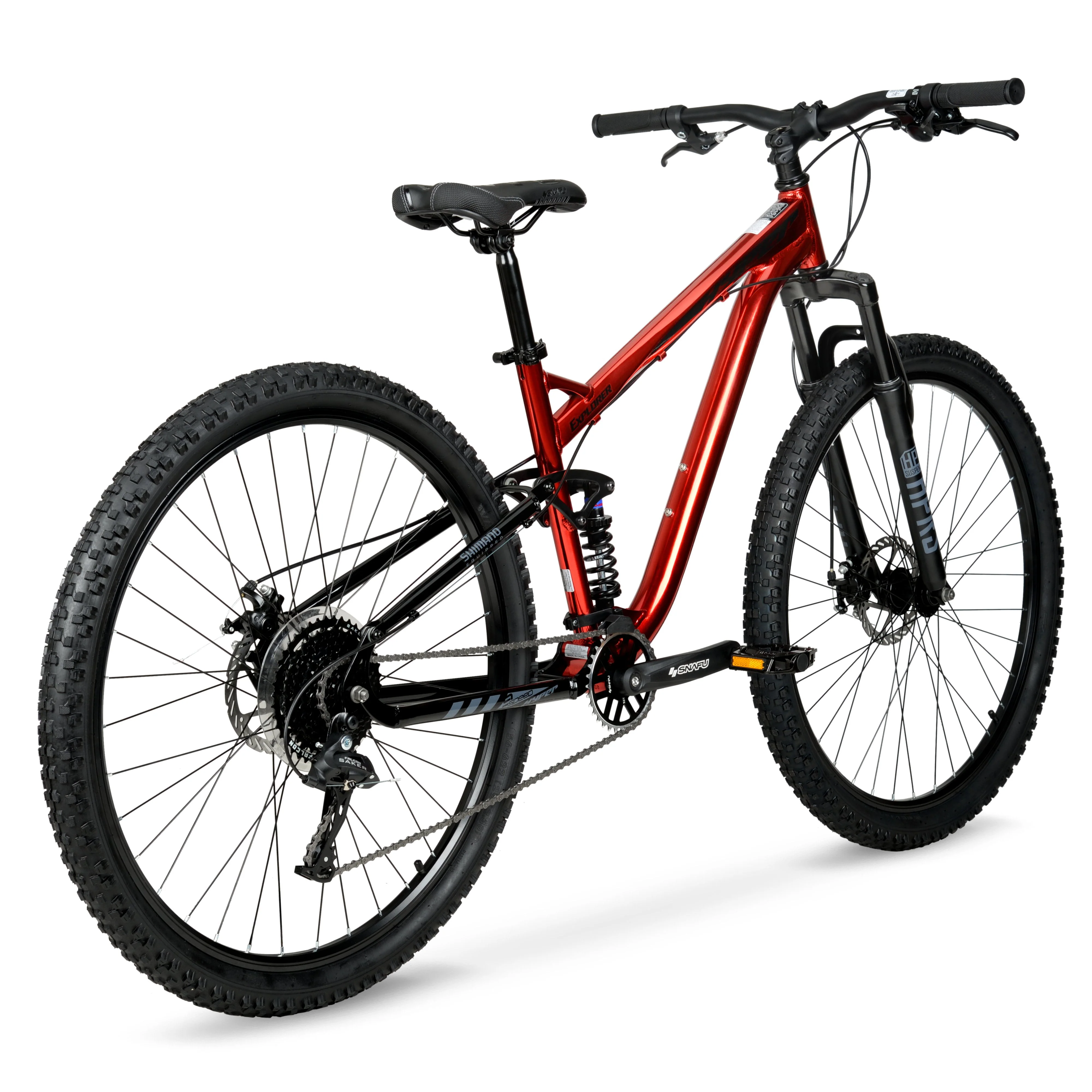 Bicycle Men's 29 In. Explorer Dual Suspension Mountain Bike, Red