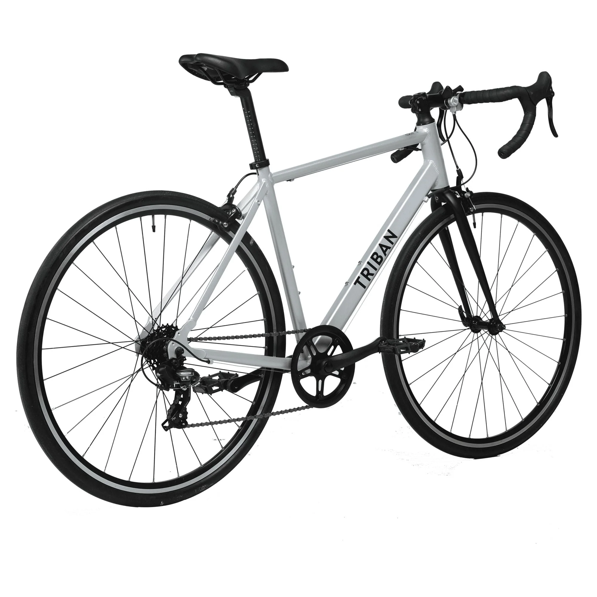 Decathlon RC100 Adult Road Bike, 700c, Silver, L