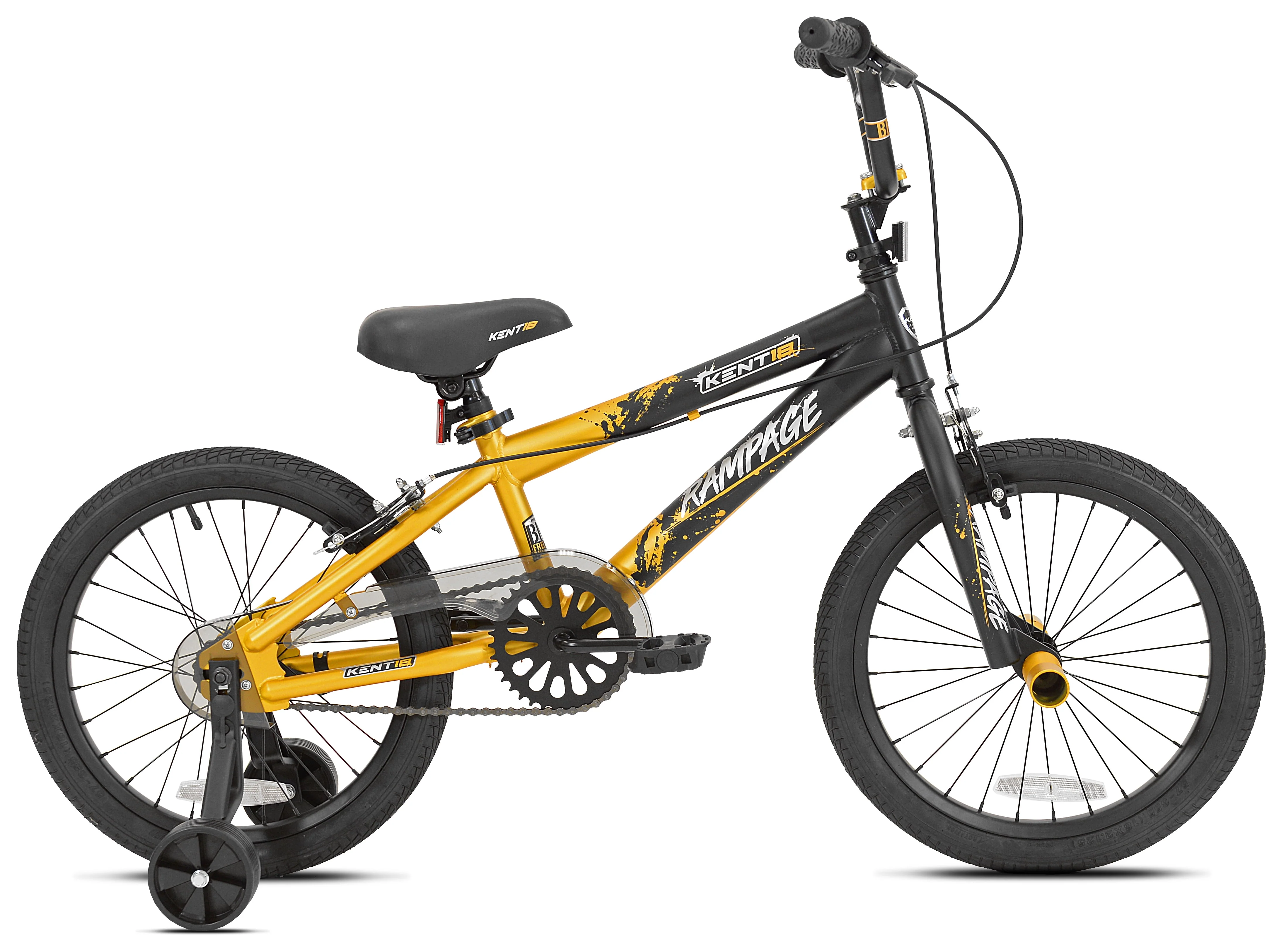 Bicycle 18 in. Rampage Boy's BMX Child Bicycle, Gold and Black