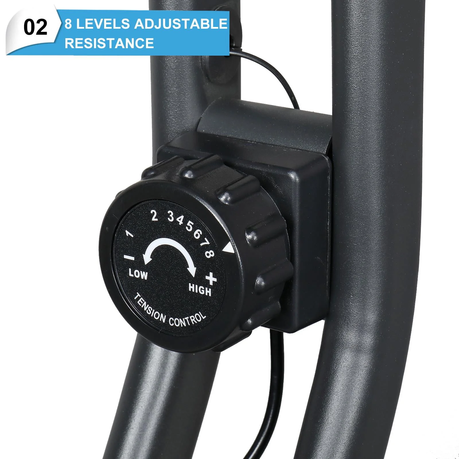 UBesGoo Folding Upright Exercise Bike, with Adjustable Resistance, 220 lb Maximum Weight