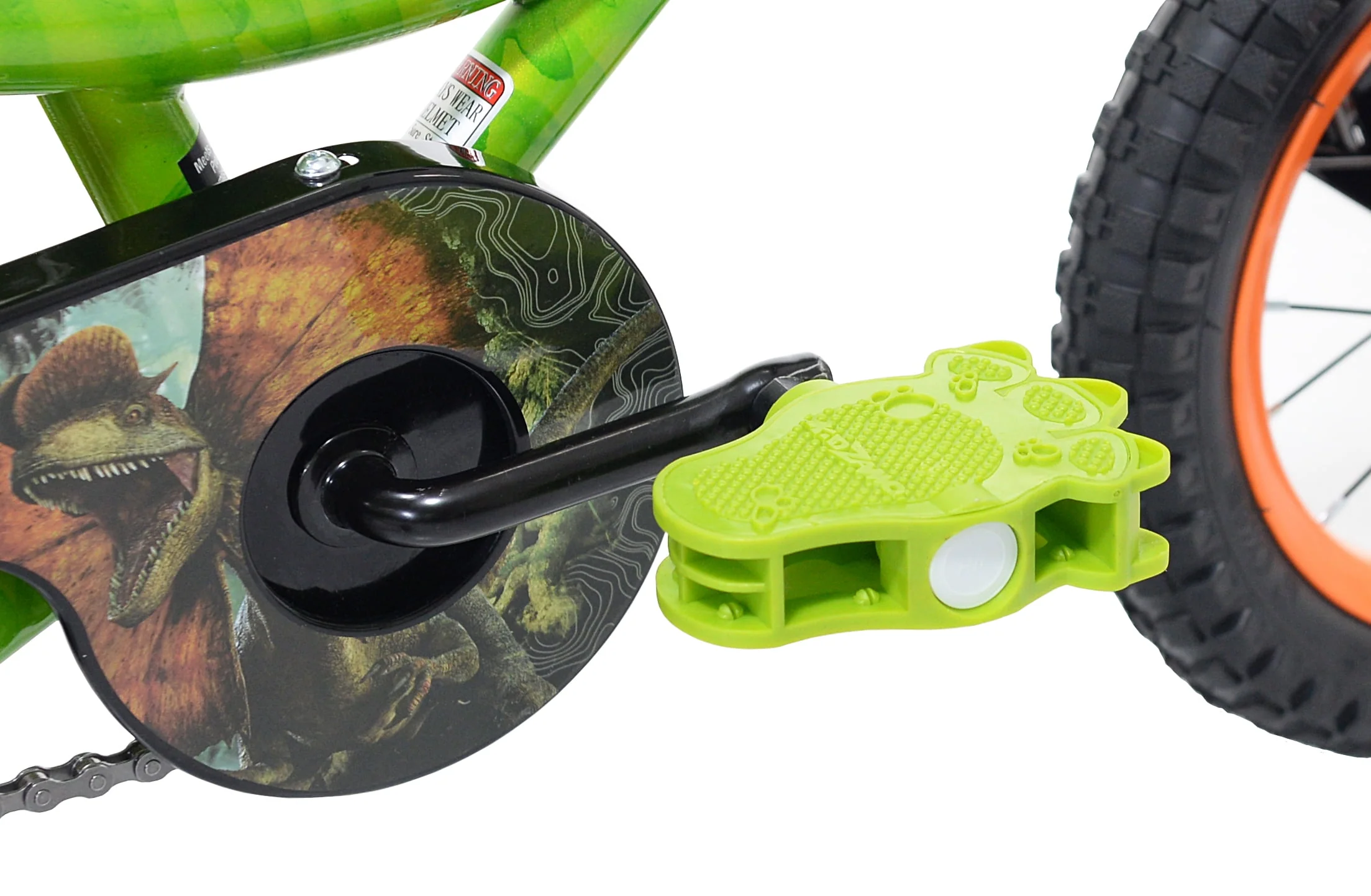World? 12-inch Raptor Boy's Bicycle with Training Wheel, Green and Orange