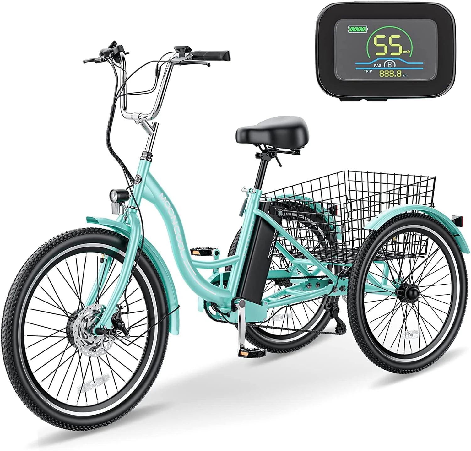 ABORON 350W Electric Trike, 7 Speed 24