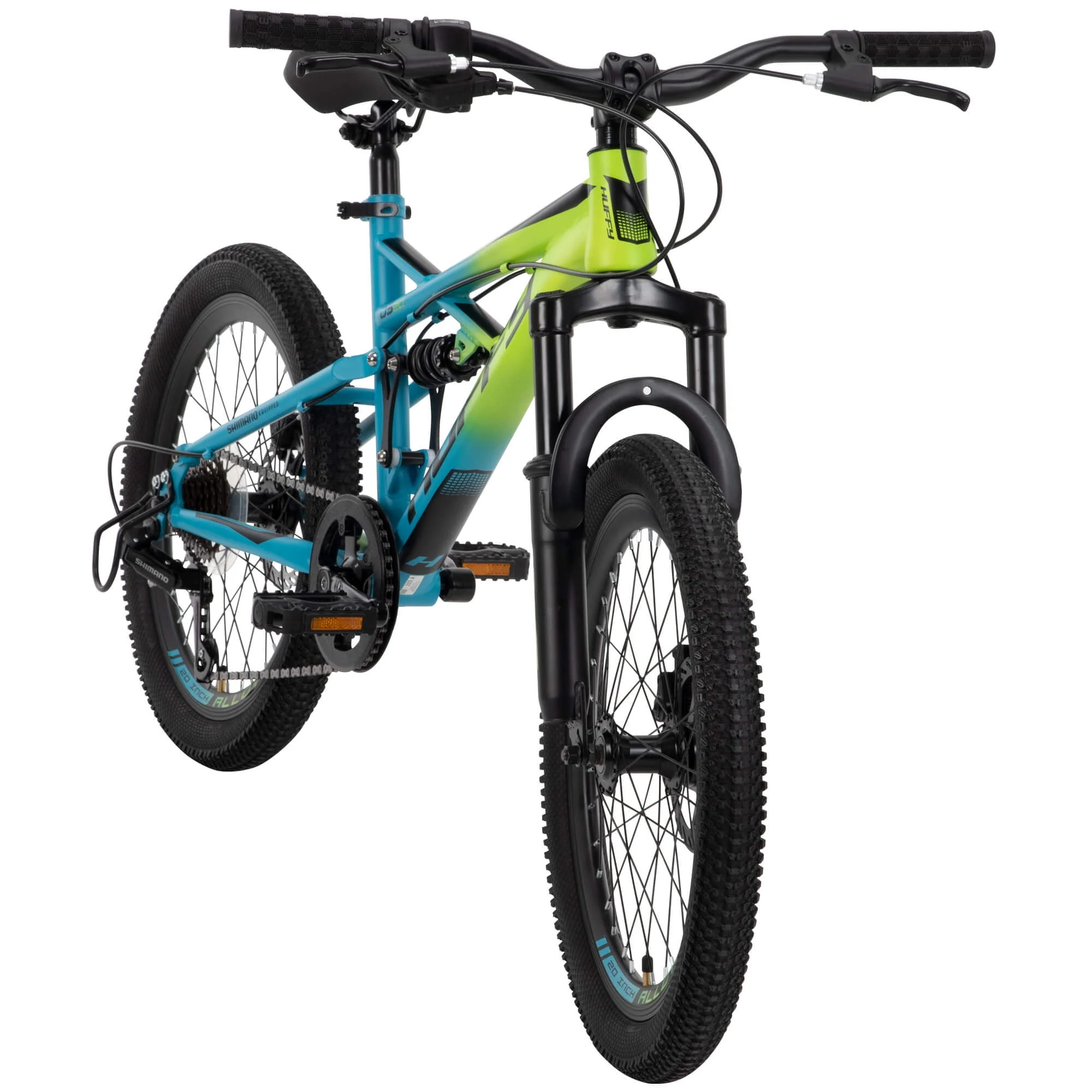 20-inch Oxide Boys Mountain Bike for Kids , Lime / Blue